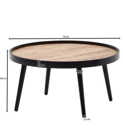 Stolik kawowy PILER 76 cm czarny