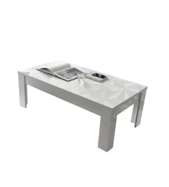 Stolik kawowy PRISMA 122 cm biały z ozdobnym nadrukiem