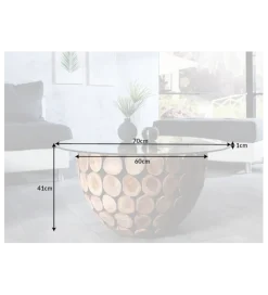 Stolik kawowy Pure Nature 70 cm drewno Teak
