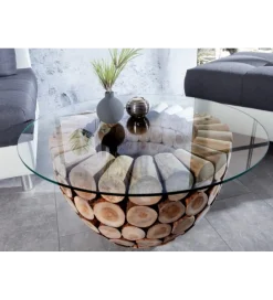 Stolik kawowy Pure Nature 70 cm drewno Teak