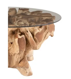 Stolik kawowy RAOUL 90 cm drewno teak naturalny
