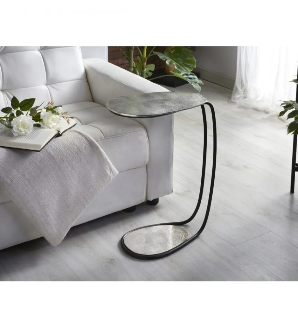 Stolik kawowy RIKAPI 42 cm srebrny
