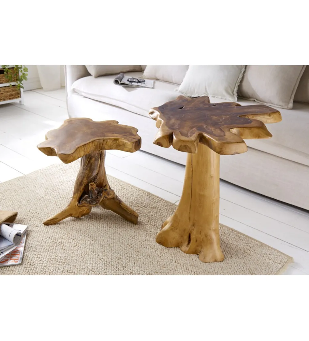 Stolik kawowy Root 60 cm drewno Teak