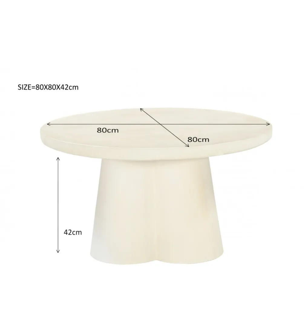 Stolik kawowy SANDI 80 cm kremowy