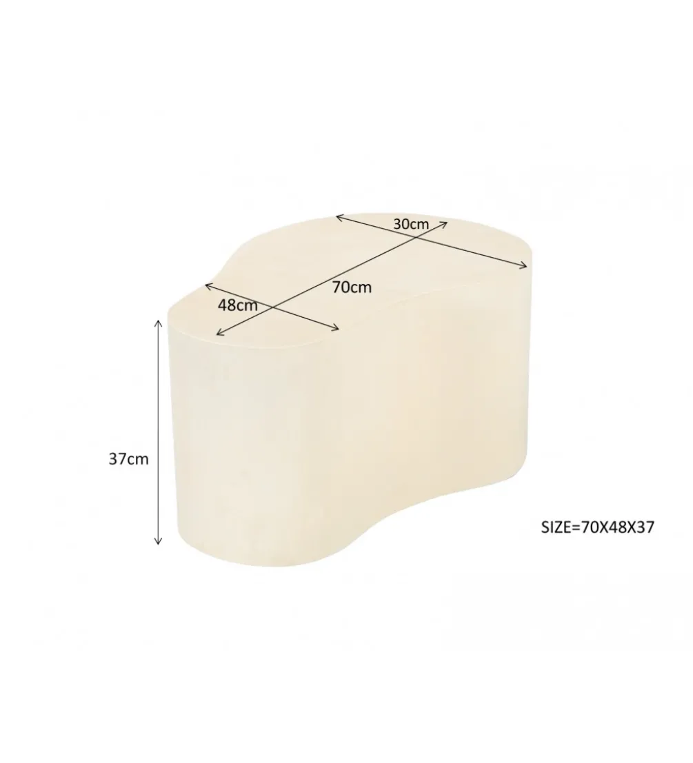 Stolik kawowy SANDI Organic 50 cm kremowy