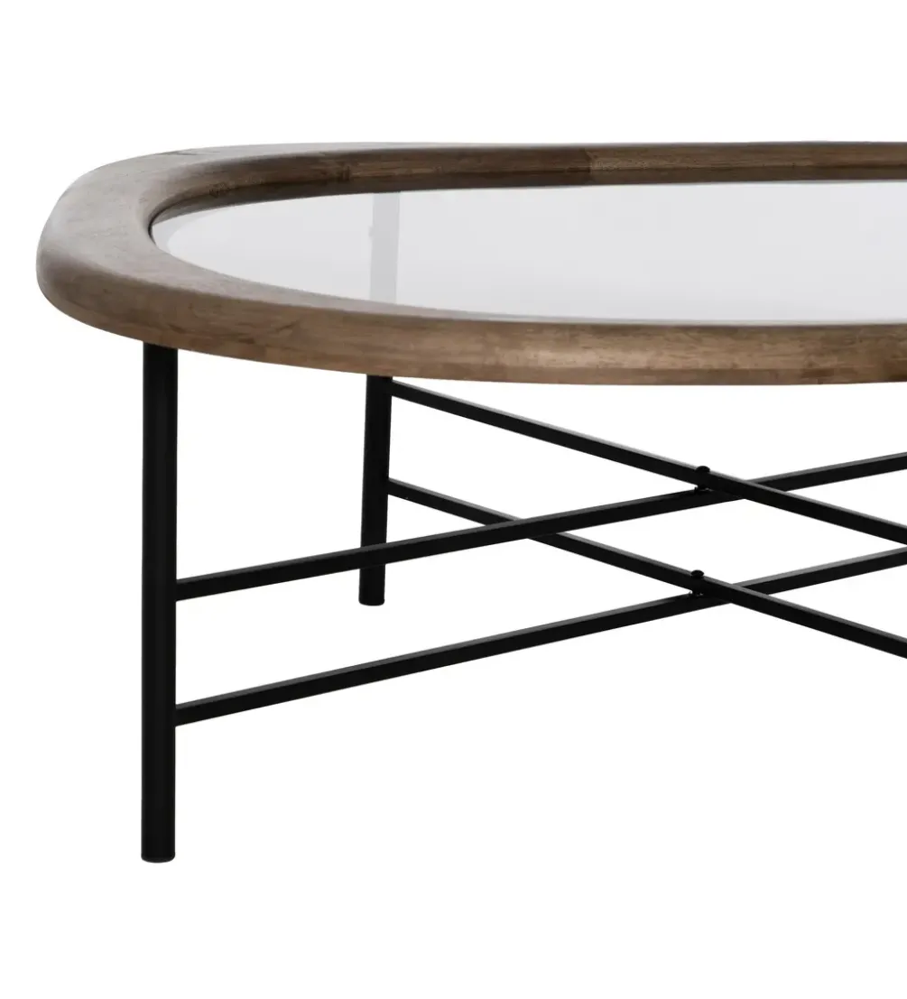 Stolik kawowy SATAMY 120 cm naturalny czarny