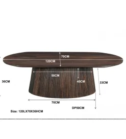 Stolik kawowy SELVETOR 120 cm w kolorze orzecha