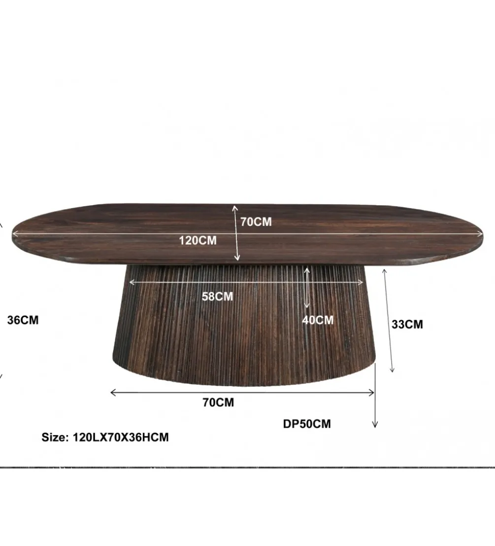 Stolik kawowy SELVETOR 120 cm w kolorze orzecha