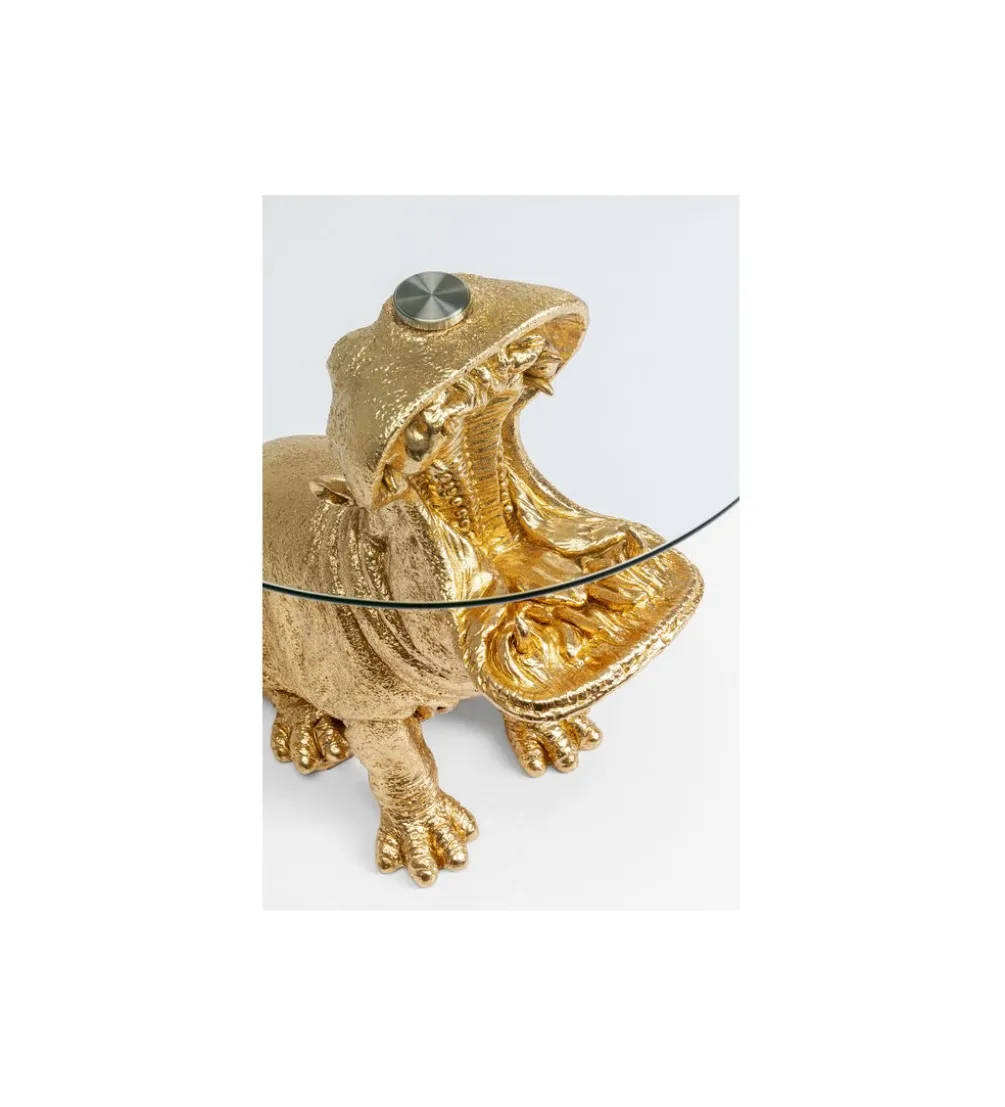 Stolik kawowy SITTING HIPPO 48 cm złoty