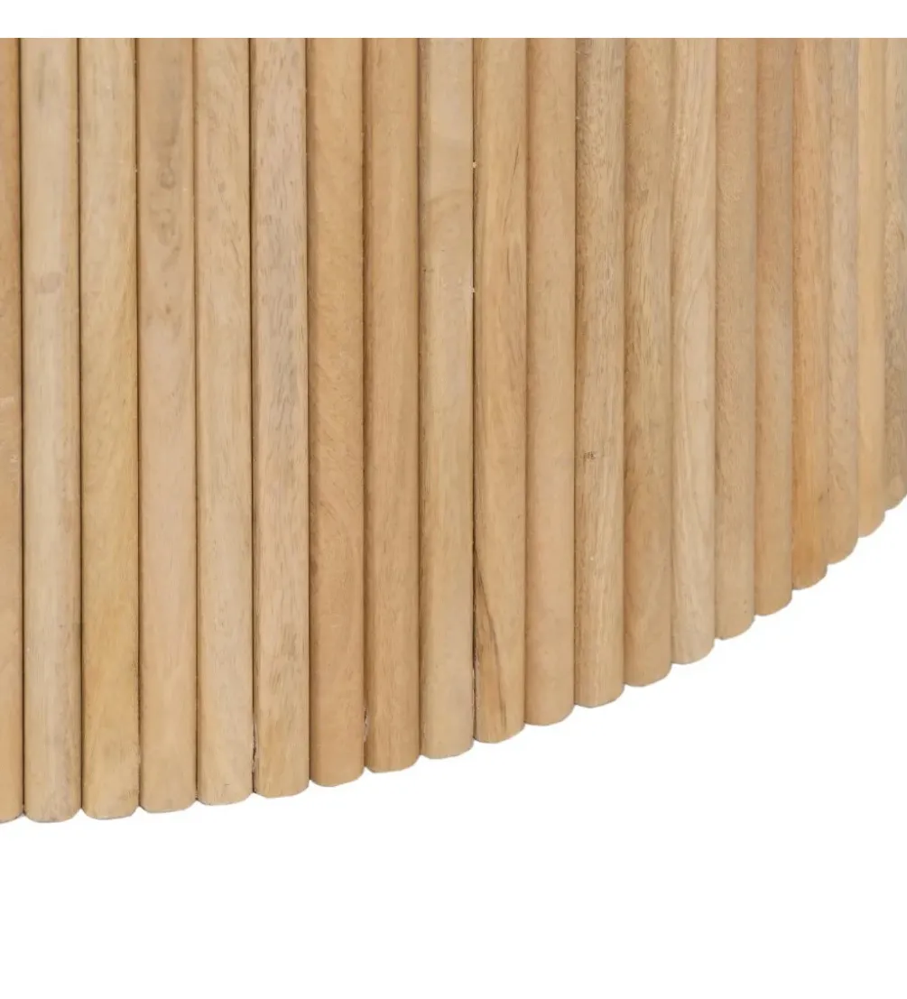 Stolik kawowy SPINDIMA 80 cm drewno mango marmur