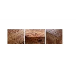 Stolik kawowy Storage Orient 60 cm Biały Z Blatem z drewna Mango