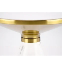 Stolik kawowy TALBI 50 cm w optyce białego marmuru