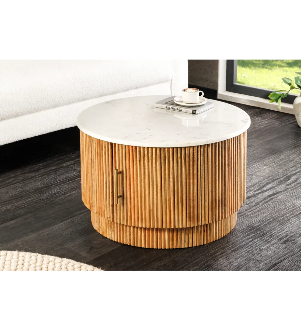 Stolik kawowy TRES CHIC 60 cm drewno mango naturalny