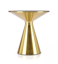 Stolik kawowy TRIBECA 50 cm ceramika w optyce czarnego marmuru