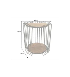 Stolik kawowy TRUE ELEMENTS 46 cm drewno akacjowe czarny naturalny
