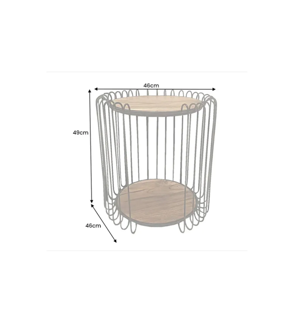 Stolik kawowy TRUE ELEMENTS 46 cm drewno akacjowe czarny naturalny