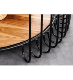 Stolik kawowy TRUE ELEMENTS 70 cm drewno akacjowe czarny naturalny
