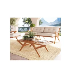 Stolik kawowy VALENCIA 120 x 60 cm drewno akcja
