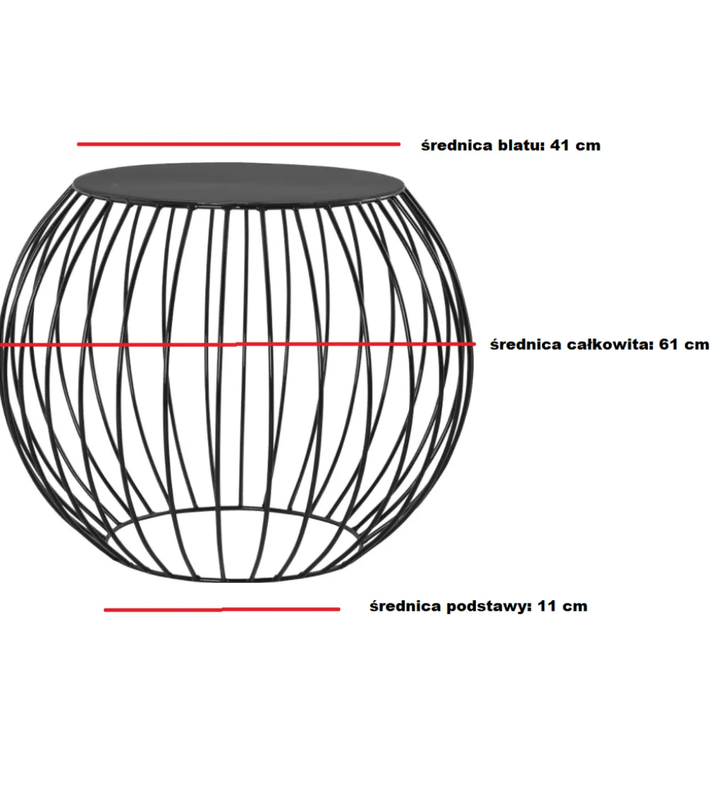 Stolik kawowy VENI 60 cm czarny
