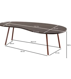 Stolik kawowy VIBORG 122 cm drewno akacja