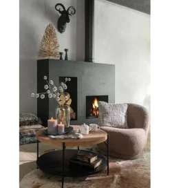 Stolik kawowy VONI 80 cm w optyce drewna