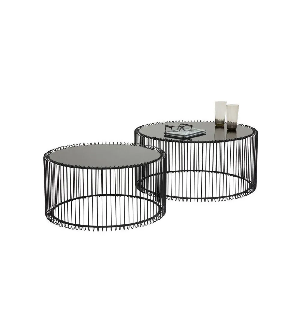 Stolik kawowy Wire SET 2 czarny