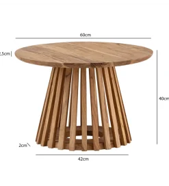 Stolik kawowy WOHNLING 60 cm drewno akacja naturalny
