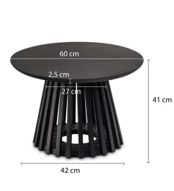 Stolik kawowy WOHNLING 60 cm drewno mango czarny