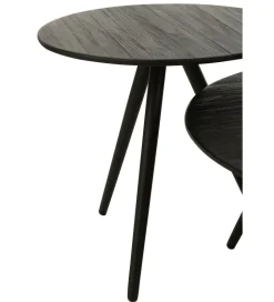 Stolik kawowy ZAMBIA set 4 drewno teak czarny