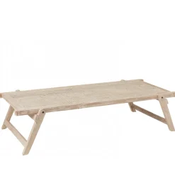 Stolik kawowy z drewna z recyklingu PONTE 180 cm bielony