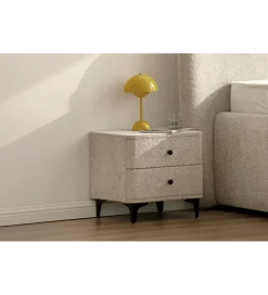 Stolik nocny ART DECO 45 cm bouclé szary