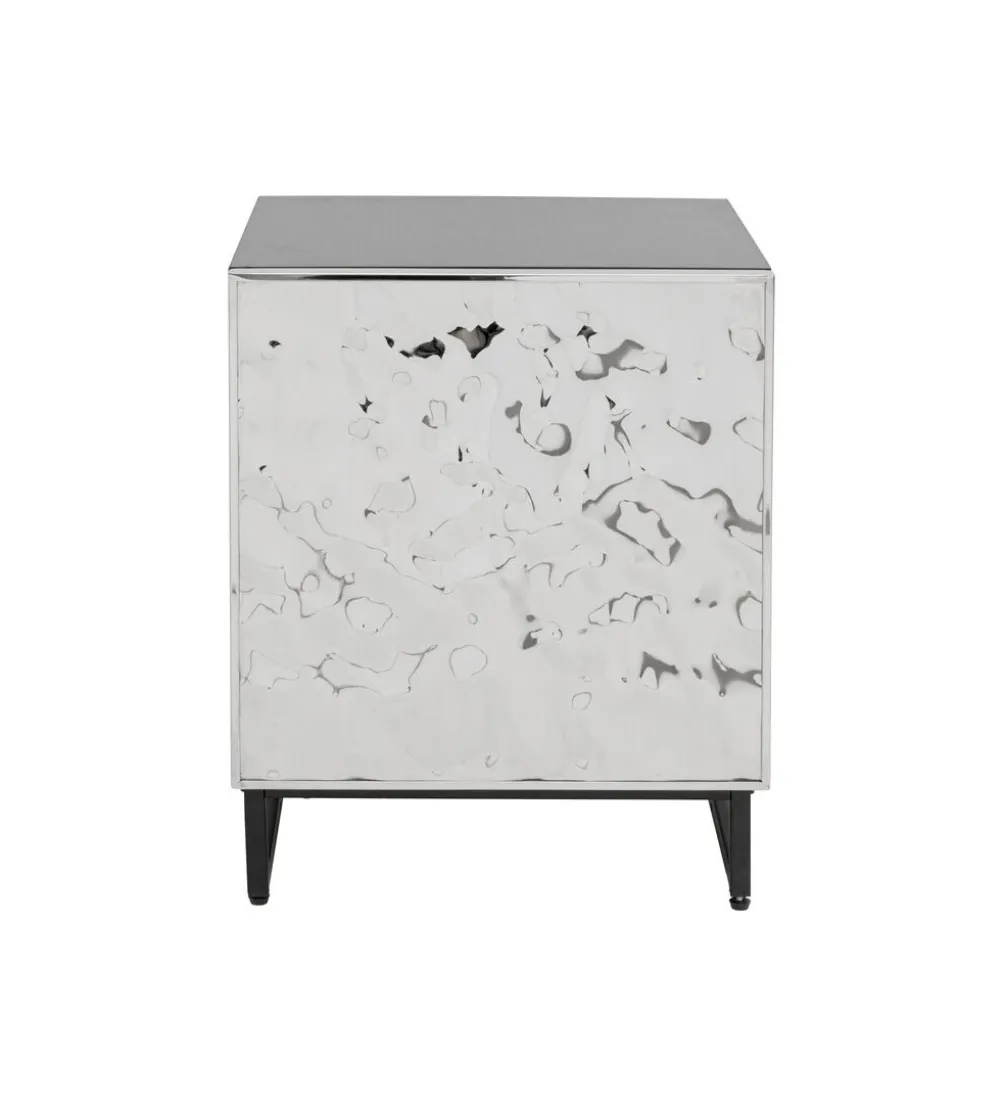 Stolik nocny CARINO 50 cm srebrna