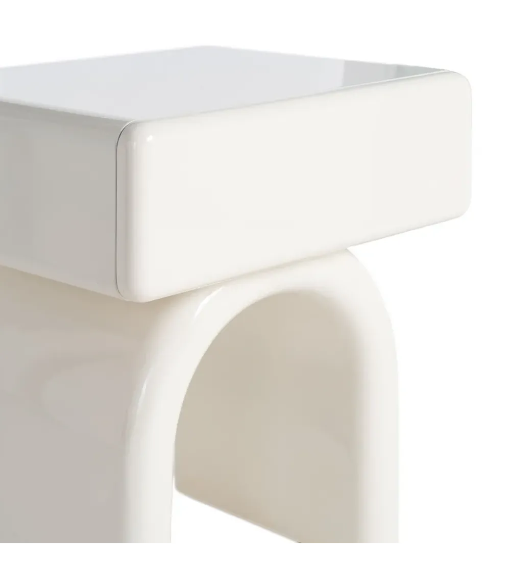 Stolik nocny LACADO 57 cm kremowy