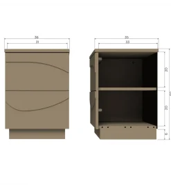 Stolik nocny TEO 50 cm drewno sosny mud