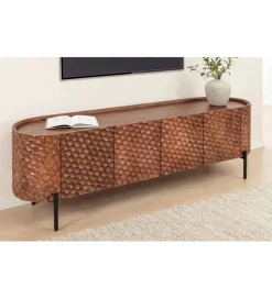 Stolik pod TV ADLON 160 cm drewno mango wzór 3D