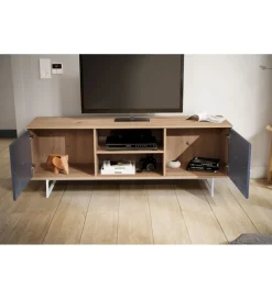 Stolik pod TV ALWIN 150 cm w optyce dębu szara