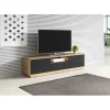 Stolik pod TV ASTON 180 cm czarny z dodatkiem koloru dąb Taurus