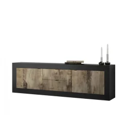 Stolik pod TV BASIC 210 cm czarna z dodatkiem koloru klon Pero