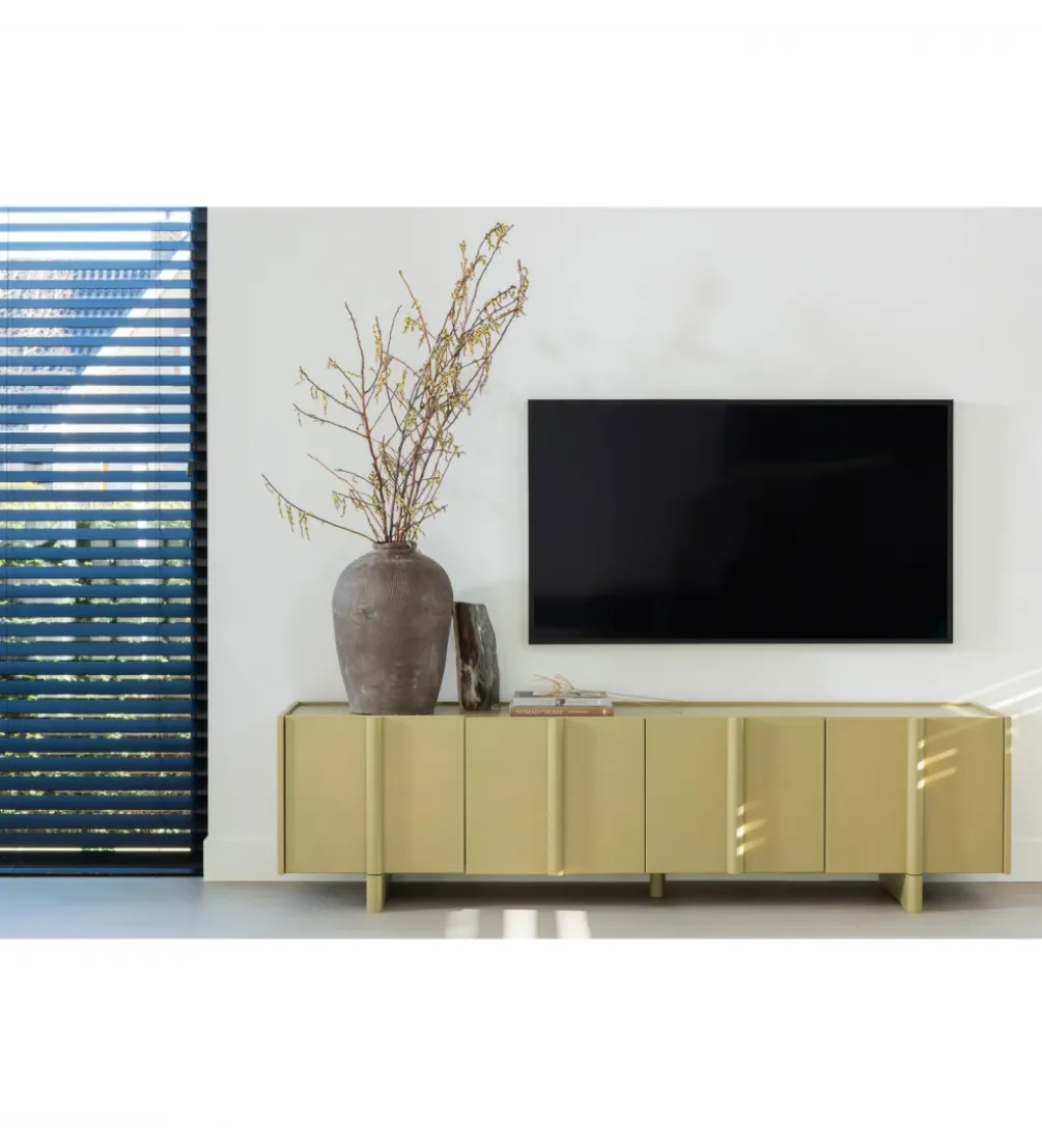 Stolik pod TV BASU 200 cm drewno sosny moss