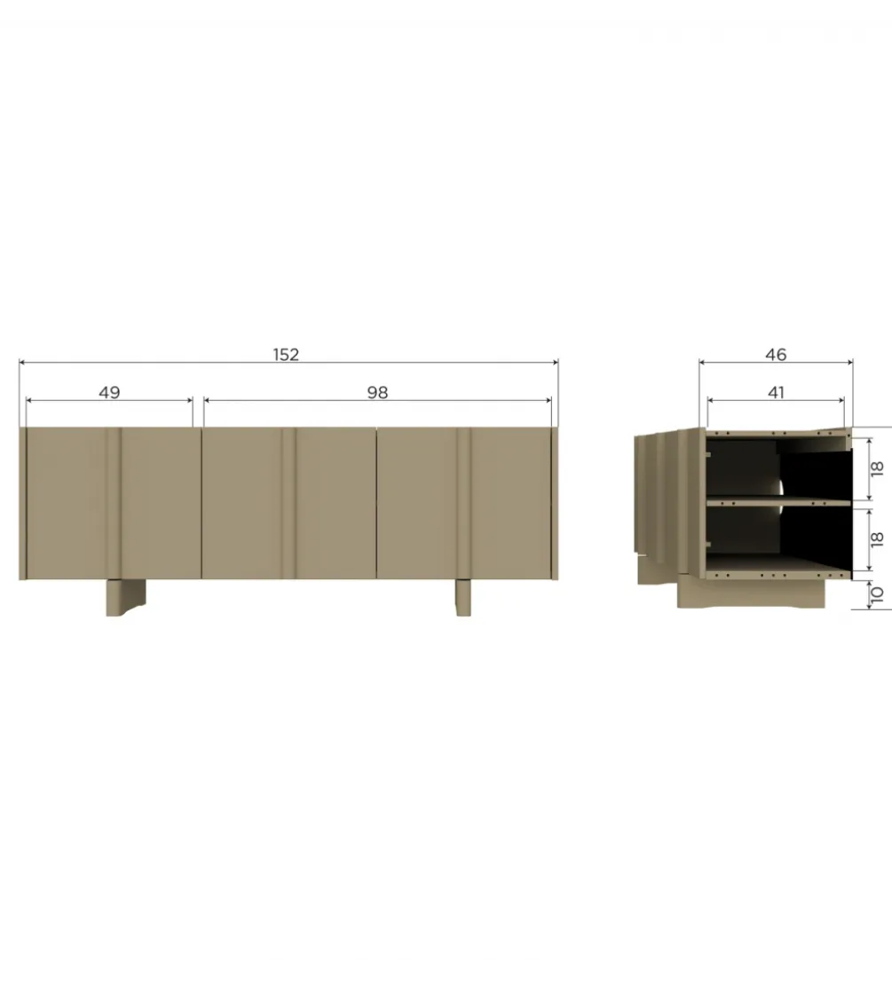 Stolik pod TV BASU 152 cm drewno sosny moss