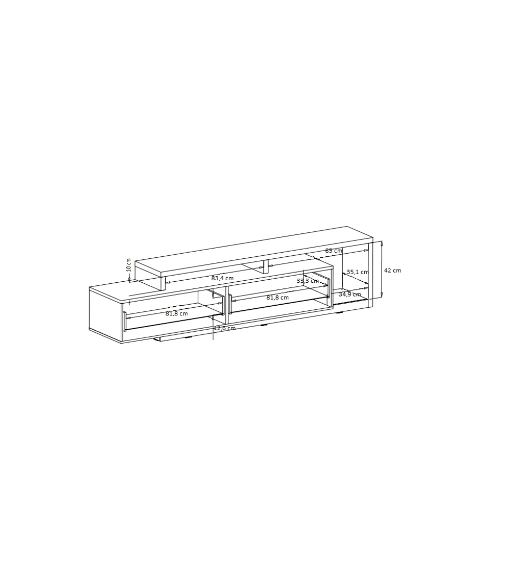 Stolik pod TV BOTA 219 cm czarny