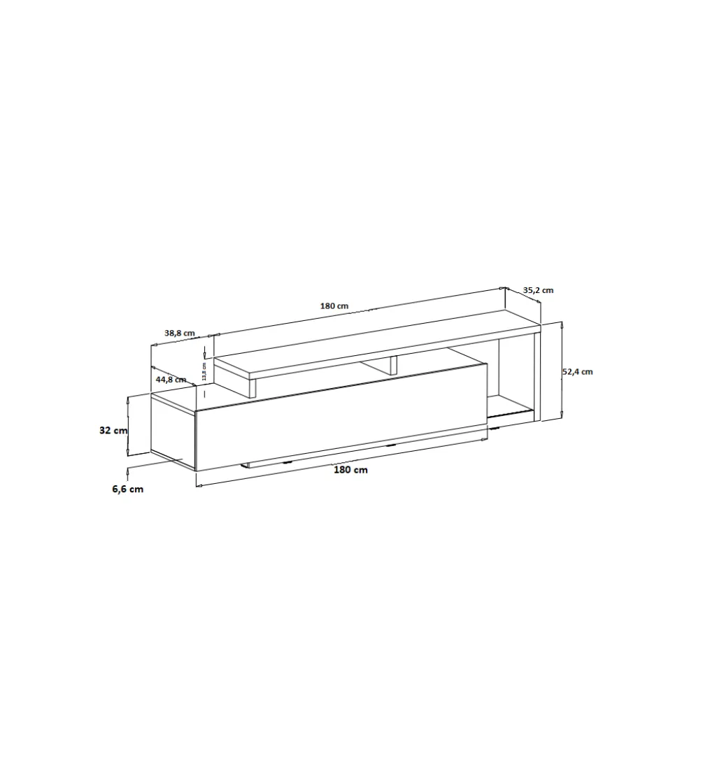 Stolik pod TV BOTA 219 cm dąb Ribbec