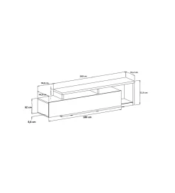 Stolik pod TV BOTA 219 cm w optyce betonu