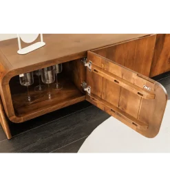 Stolik pod TV BRASIL 160 cm drewno mango brązowy