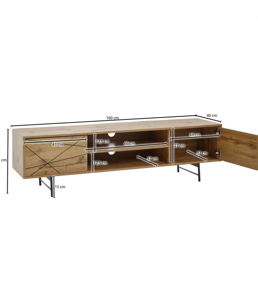 Stolik pod TV COMBRE 160 cm w kolorze dąb