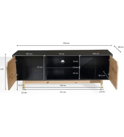 Stolik pod TV CYRUS 150 cm czarny
