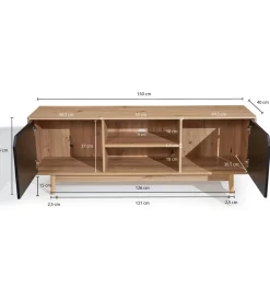 Stolik pod TV CYRUS 150 cm w optyce dębu