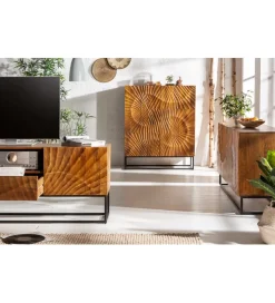 Stolik pod TV DAVIDE Scorpion 160 Cm drewno mango brąz