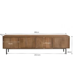 Stolik pod TV ELANI 180 cm drewno mango