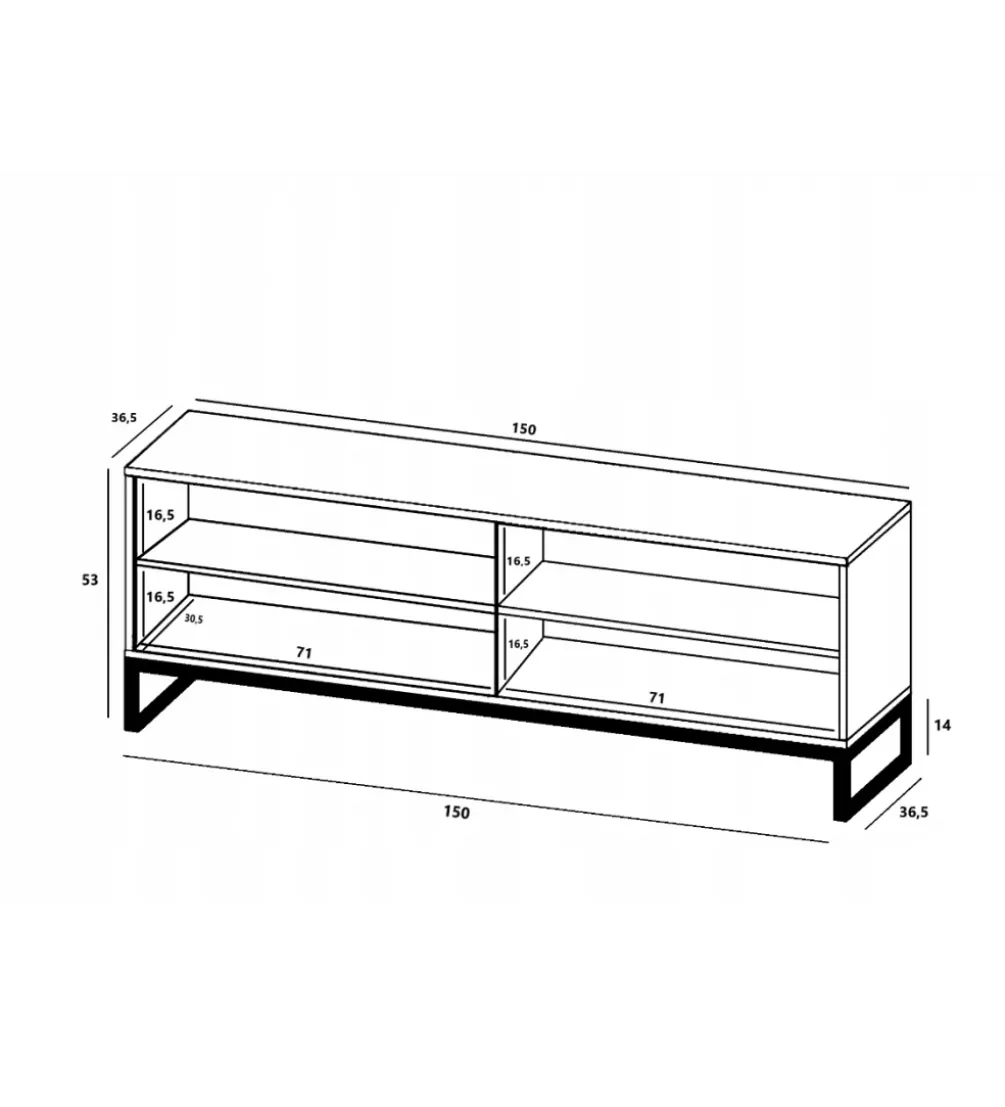 Stolik pod Tv ELPIS 150 cm czarny